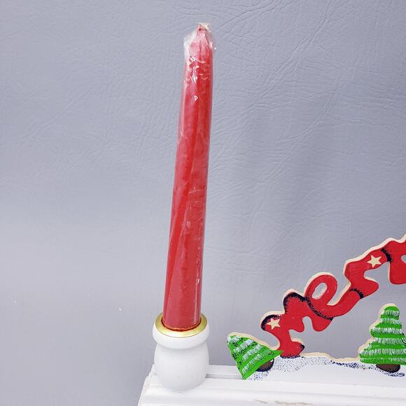 Vintage House of Lloyd Christmas Around the World Merry Christmas Taper Holder - Picture 3 of 16